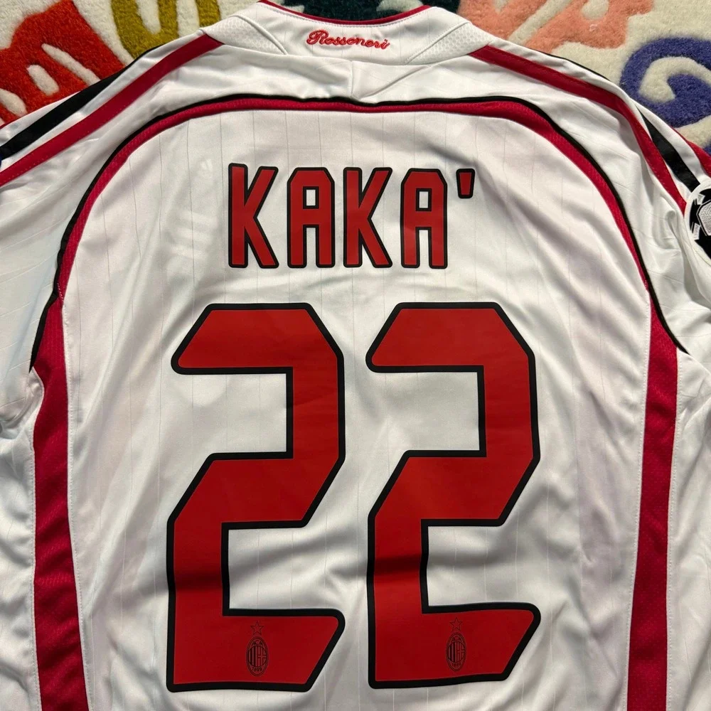 Adidas AC Milan 2007 Champions League Final Kaka 22 Jersey White Men Large